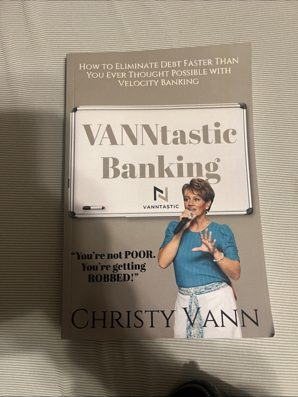 VANntastic Banking by Christy Vann - Beige Cover with Teal Accent